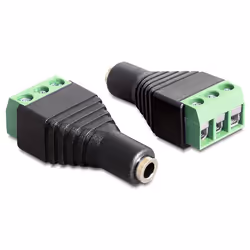 DeLOCK 65455, 3.5 mm, 3 pin terminal block, Black, Green