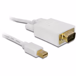 DeLOCK 2m mini DP/VGA, 2 m, VGA (D-Sub), Gold, White, Male/Male