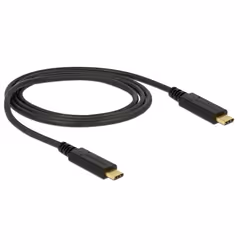DeLOCK 83661, 1 m, USB C, USB C, USB 3.2 Gen 2 (3.1 Gen 2), 10 Gbit/s, Black