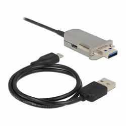 DeLOCK 20m USB3.0-A + USB Micro-B/USB3.0-A USB cable USB 3.2 Gen 1 (3.1 Gen 1) USB A USB A/Micro-USB B Black, Silver
