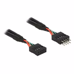 DeLOCK 0.25m 2xUSB2.0, 0.25 m, USB 2.0, Male, Female, Straight, Straight