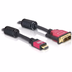DeLOCK HDMI - DVI Cable 5.0m, 5 m, HDMI, DVI-D, Black, Male/Male