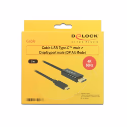 DeLOCK 85256 video cable adapter 2 m USB Type-C DisplayPort Black - Additional view 2