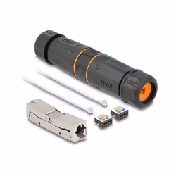 DeLOCK Cable connector LSA to LSA Cat.6A IP68 waterproof black, LSA - LSA, Black, Female/Female, Straight, Plastic, Silicone, ...