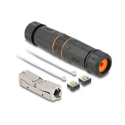 DeLOCK Cable connector LSA to LSA Cat.6A IP68 waterproof black