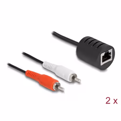 DeLOCK Stereo Audio Extender RJ45 jack to 2 x RCA plug Cat.5 up to 50 m set 2 pieces