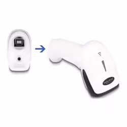 DeLOCK Barcode Scanner 1D and 2D for 2.4 GHz, Bluetooth or USB - white