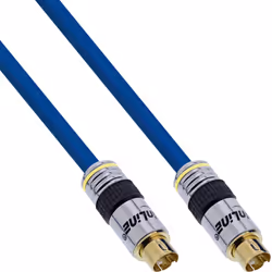 InLine S-VHS Video Cable Premium 4 Pin mini DIN male / male gold plated 5m, 5 m, S-Video (4-pin), S-Video (4-pin), Gold, Blue ...
