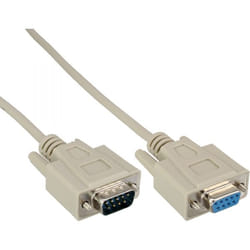 InLine Serial extension, 9pin male / female, moulded, 1:1 assigned, 5m