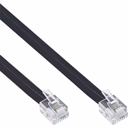 InLine Modular Cable RJ12 male / male 6P6C 15m, 15 m, RJ12, Black, Male, Male