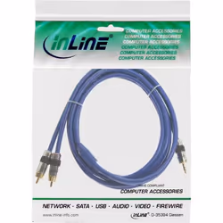 InLine Audio Cable Premium 2x RCA male / 3.5mm male gold plated 5m