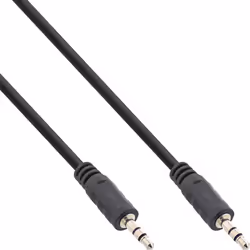 InLine Audio Cable 3.5mm Stereo male / male 5m, 3.5mm, Male, 3.5mm, Male, 5 m, Black