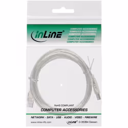InLine USB 2.0 Cable Type A male / B male, transparent, 7m