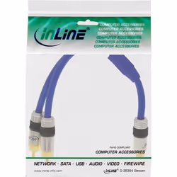 InLine RCA Y-Cable Premium 1x RCA female / 2x RCA male gold plated 0.25m