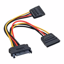 InLine SATA Y-Power Cable SATA female / 2x SATA male 0.15m, 0.15 m, Male/Female, Multicolour