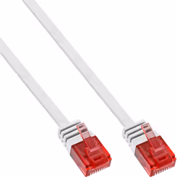 InLine Flat Ultraslim Patch Cable U/UTP Cat.6 Gigabit ready white 15m, 15 m, Cat6, U/UTP (UTP), White