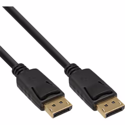 InLine DisplayPort Cable black gold plated 10m, 10 m, DisplayPort, DisplayPort, Black, Gold, Male/Male