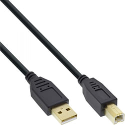 InLine USB 2.0 Cable Type A male / Type B female black, gold plated, 10m