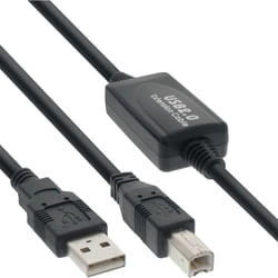 InLine USB 2.0 Active Signal Booster / Repeater Cable Type A/B, black, 10m