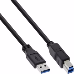 InLine USB 3.2 Gen.1 Cable Type A male / Type B male, black, 1.5m, 1.5 m, USB A, USB B, USB 3.2 Gen 1 (3.1 Gen 1), Male/Male, ...