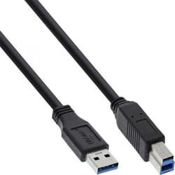 InLine USB 3.2 Gen.1 Cable Type A male / Type B male, black, 1.5m