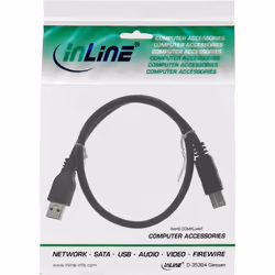 InLine USB 3.2 Gen.1 Cable Type A male / Type B male, black, 1.5m