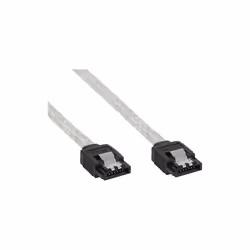 InLine SATA 6Gb/s Round Cable with latches 0.3m, 0.3 m, SATA I, Transparent