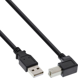 InLine USB 2.0 Cable down angled Type A male / B male, black, 2m