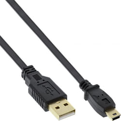 InLine USB 2.0 Flat Cable USB Type A male / Mini-B male 5pin black/gold 3m