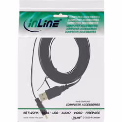 InLine USB 2.0 Flat Cable USB Type A male / Mini-B male 5pin black/gold 3m