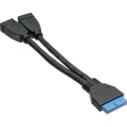 InLine 33445I 2x USB A 19 pin Black