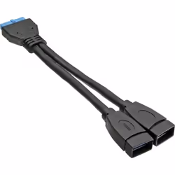 InLine 33445I 2x USB A 19 pin Black