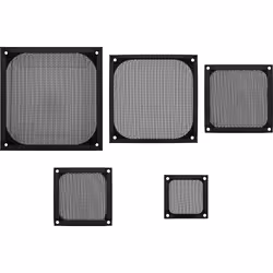 InLine Fan grid aluminum filter, black, 120x120mm, Aluminium, Black, 12 cm, 120 mm, 120 mm