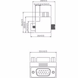 InLine VGA Adapter 90° 15 Pin male / female - Additional view 3