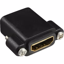 InLine HDMI Adapter Type A female / A female gold plated with flange, 4K2K, HDMI A female, HDMI A, Black