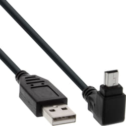 InLine USB Type A male / Mini 5pin male up angled 90°, black, 2m