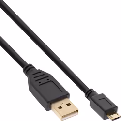 InLine Micro USB 2.0 Cable USB Type A male / Micro-B male, black, 2m, 2 m, USB A, Micro-USB B, USB 2.0, Male/Male, Black