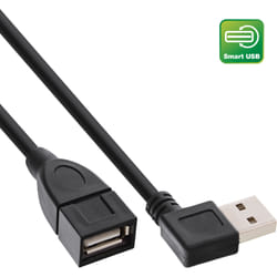 InLine USB 2.0 Smart Cable angled + reversible Type A male / female black 2m
