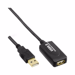 InLine USB 2.0 Active Signal Repeater Cable Type A male / A female, 5m, 5 m, USB A, USB A, USB 2.0, Male/Female, Black