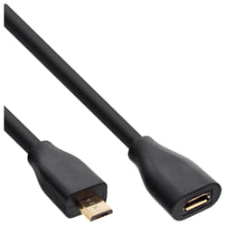 InLine Micro-USB 2.0 extension cable, Micro-B M/F, black/gold, 5m