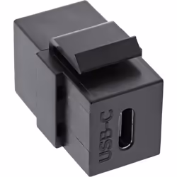 InLine USB 3.1 Snap-In module, USB-C F/F, black housing, USB 3.1 (Gen.2) C female, USB 3.1 (Gen.2), Black