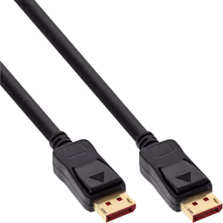 InLine DisplayPort 1.4 cable, 8K4K, black, gold, 5m, 5 m, DisplayPort, DisplayPort, Male, Male, 7680 x 4320 pixels