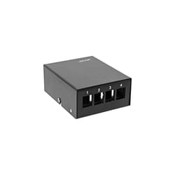 InLine RAL9005 Surface-Mounted Patch Panel Socket for 4x Keystone RJ45 Metal Black