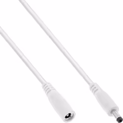 InLine DC extension cable, DC male/female 4.0x1.7mm, AWG 18, white 5m, 5 m, 4.0 x 1.7 mm, 4.0 x 1.7 mm, 12 V, 11.6 A