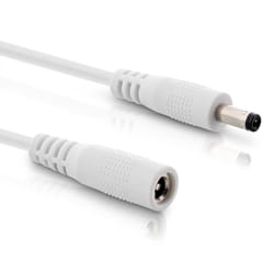 InLine DC extension cable, DC male/female 5.5x2.5mm, AWG 18, white 5m