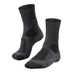 FALKE Women's TK1 Adventure Cool Hiking Socks  Crew  Thick Padding  Cooling  Athletic  Breathable Quick Dry  Lyocell  Grey Asphalt Melange 3180  6.5-7