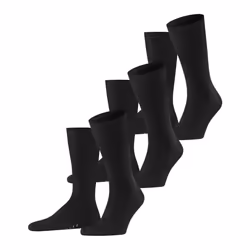 FALKE Men's Airport 3-Pack Socks Merino Wool Cotton Crew Length Cla