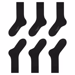 FALKE Men's Airport 3-Pack Socks  Merino Wool Cotton  Crew Length  Cla