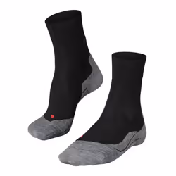FALKE Men's RU4 Endurance Wool Running Socks  Mid Calf  Medium Cushion  Athletic  Breathable Quick Dry  Merino Wool  Black Bl ...