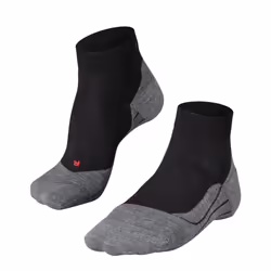 FALKE Women's RU4 Endurance Short Running Socks Quarter Medium Cushion Breathable Quick Dry Organic Cotton Black Black-M ...